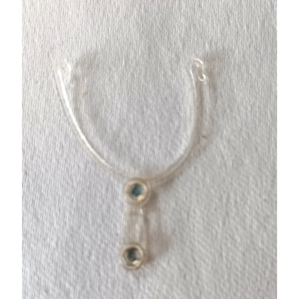 Vintage Barbie Superstar Clear Blue Rhinestone Necklace Jewelry Replacement Matt